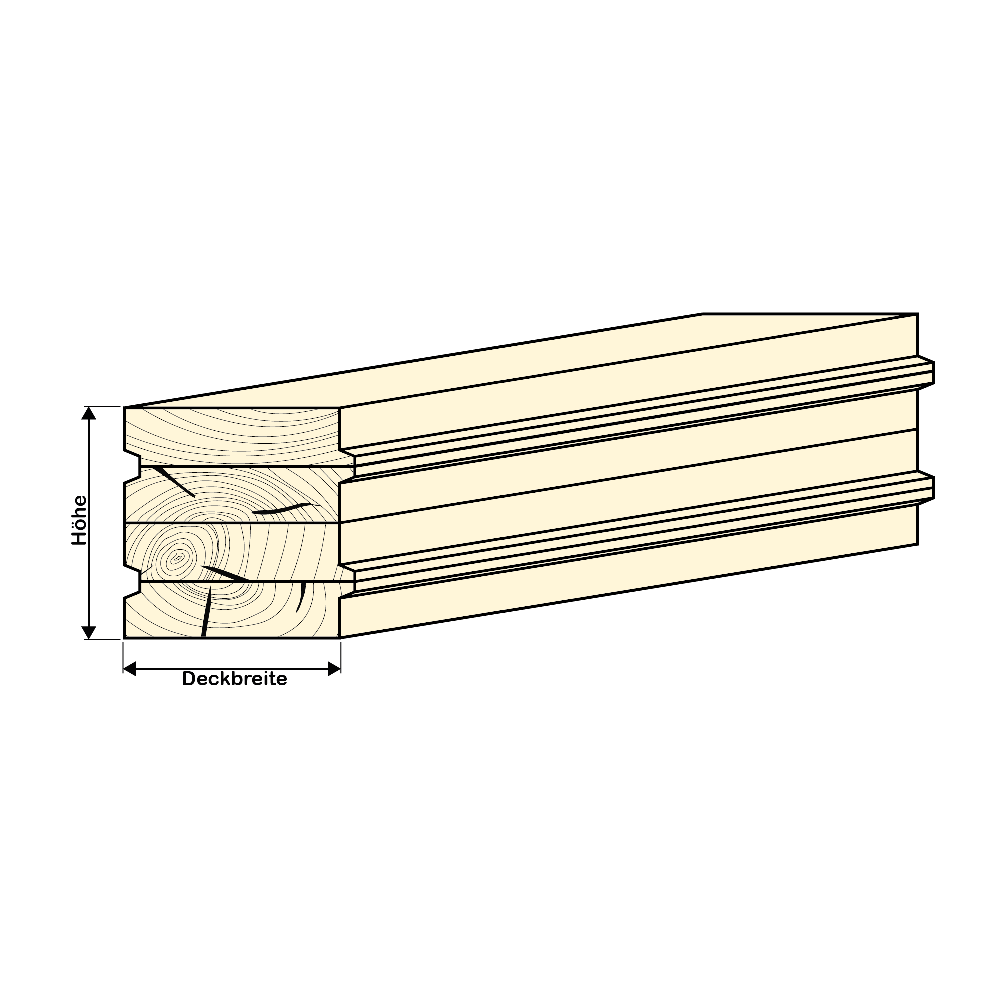 Vollholzdecke Typ 2 DNK (liegend verleimt)